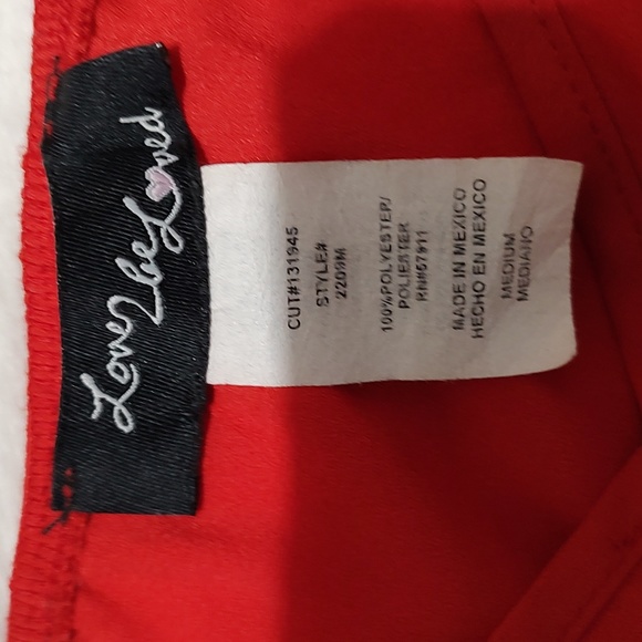 Red Loved 2 Be Loved Summer Top w/ Spaghetti Straps and Tie at Waist sz Medium - Picture 3 of 5